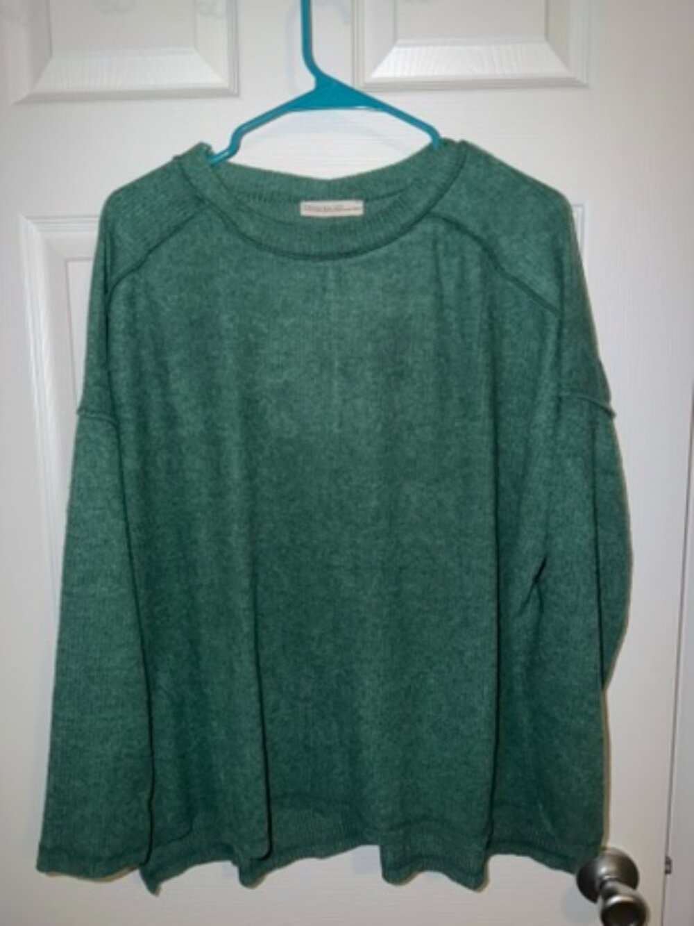 Zenana Green Oversized Crew Neck Sweater L/XL NWOT